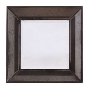 Raze Small Square Bevelled Wall Mirror In Antique Black Frame