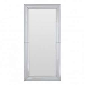 Recon Rectangular Wall Bedroom Mirror In Thick Silver Frame