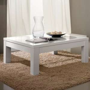 Regal Coffee Table Rectangular In White With High Gloss Lacquer