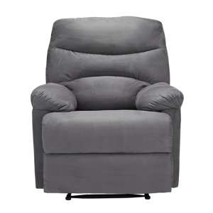Rhoose Faux Suede Reclining Chair In Grey