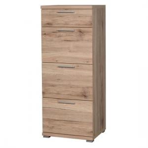Reggio Wooden Chest Of Drawers In Sanremo Oak With 4 Drawers