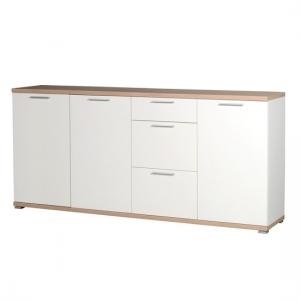 Reggio Wooden Sideboard In White And Sonoma Oak With 3 Doors