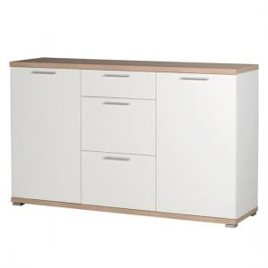 Reggio Wooden Sideboard In White And Sonoma Oak With 2 Doors