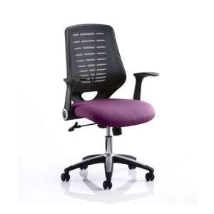Relay Task Black Back Office Chair With Tansy Purple Seat