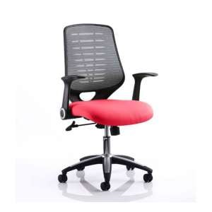 Relay Task Silver Back Office Chair With Bergamot Cherry Seat