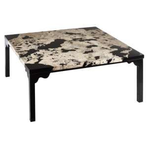 Relics Rectangular Cheese Stone Coffee Table In Black
