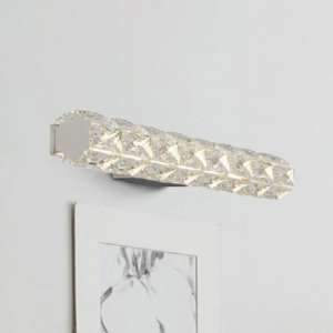 Remy LED Large Tube Bar Wall Light In Chrome With Crystal Trim