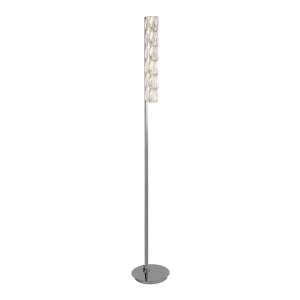 Remy LED Tube Bar Floor Lamp In Chrome With Clear Crystal Trim