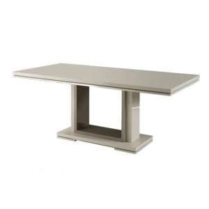 Renoir Extendable Dining Table In Taupe And Grey Gloss