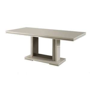 Renoir Extendable Dining Table In Taupe And Grey Gloss