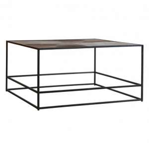 Retiro Coffee Table In Antique Copper With Black Metal Frame