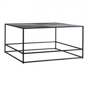 Retiro Coffee Table In Antique Silver With Black Metal Frame