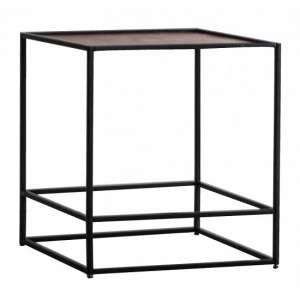 Retiro Side Table In Antique Copper With Black Metal Frame