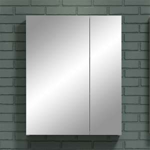 Reus High Gloss Mirrored Bathroom Cabinet With 2 Doors In White