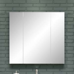 Reus High Gloss Mirrored Bathroom Cabinet With 3 Doors In White