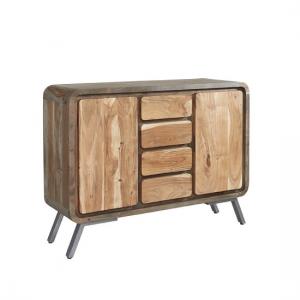 Reverso Wooden Sideboard In Reclaimed Wood And Iron