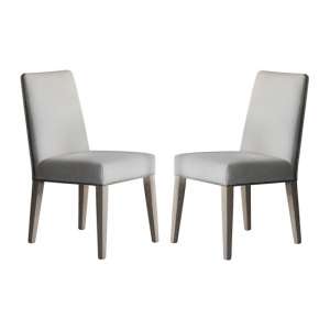 Rex Cement Linen Dining Chairs In Pair