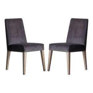 Rex Mouse Velvet Dining Chairs In Pair