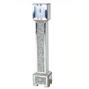 Reyn Crushed Glass Grandfather Clock In Mirrored
