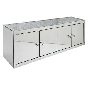 Reyn Crushed Glass Top Sideboard With 4 Doors In Mirrored