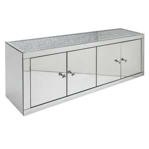 Reyn Crushed Glass Top Sideboard With 4 Doors In Mirrored