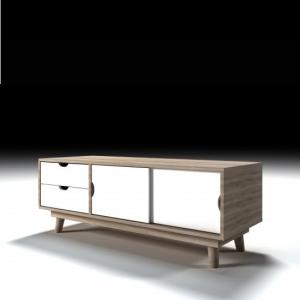 Stepps Wooden TV Stand In Sonoma Oak And White