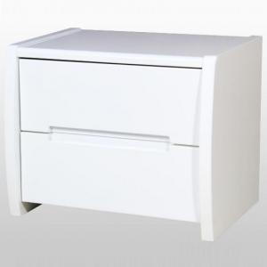 Riano Bedside Cabinet In White High Gloss With 2 Drawers