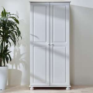 Richland Wooden Wardrobe With 2 Doors In Off White