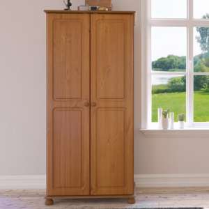 Richland Wooden Wardrobe With 2 Doors In Pine