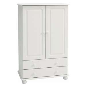 Richmond Wooden Wardrobe In Off White With 2 Door 2 Drawers