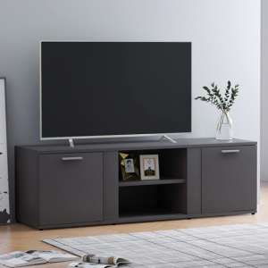 Ridhan Wooden TV Stand With 2 Doors In Grey