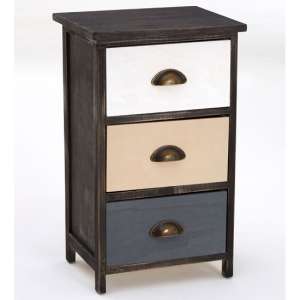 Riley Wooden Chest Of 3 Drawers In Multicolour