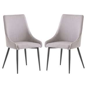 Remika Grey Fabric Dining Chair In A Pair