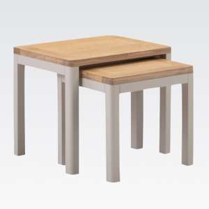 Rimit Wooden Nest Of 2 Tables In Oak And Beige