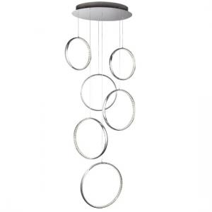 Rings LED Ceiling Light In Chrome With Clear Crystal