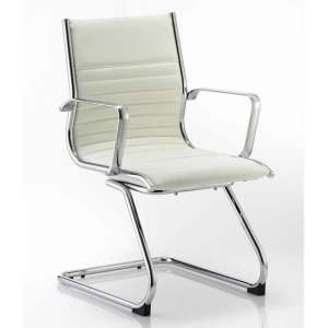 Ritz Leather Cantilever Office Visitor Chair In Ivory