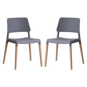 Roslin Grey Finish Dining Chairs In Pair