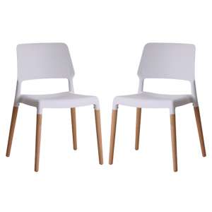 Roslin White Finish Dining Chairs In Pair