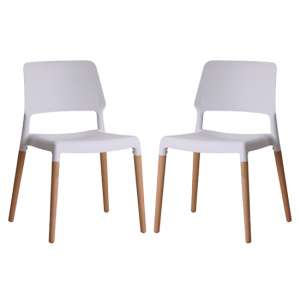 Roslin White Finish Dining Chairs In Pair