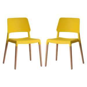 Roslin Yellow Finish Dining Chairs In Pair