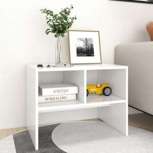 Rivka Wooden Side Table With 2 Shelves In White