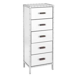 Rivota Mirrored Chest Of Drawers With White Wooden Drawers