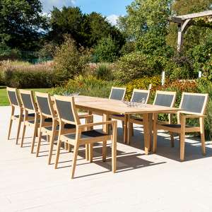 Robalt Extending Dining Table With 8 Armchairs In Natural
