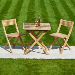 Robalt Outdoor Wooden Folding Coffee Set In Natural