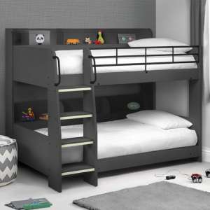 Robin Wooden Bunk Bed In Anthracite With Ladder