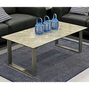 Rocca Ceramic And Glass Coffee Table With Steel Base