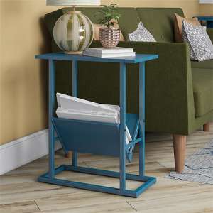 Rockingham Wooden End Table With Magazine Rack In Blue