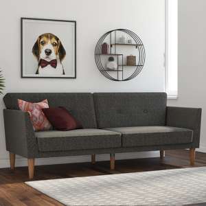 Rokingham Linen Fabric Sofa Bed In Grey