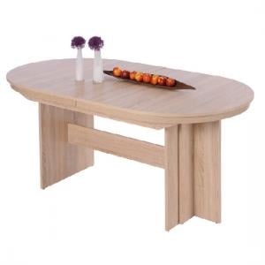 Roman Extendable Wooden Dining Table Oval In Sonoma Oak