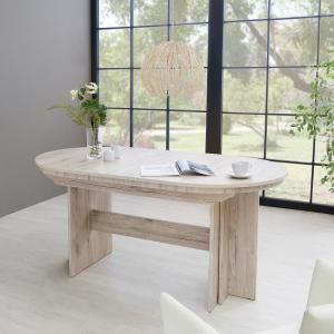 Roman Extendable Wooden Dining Table Oval In Sorrento Oak